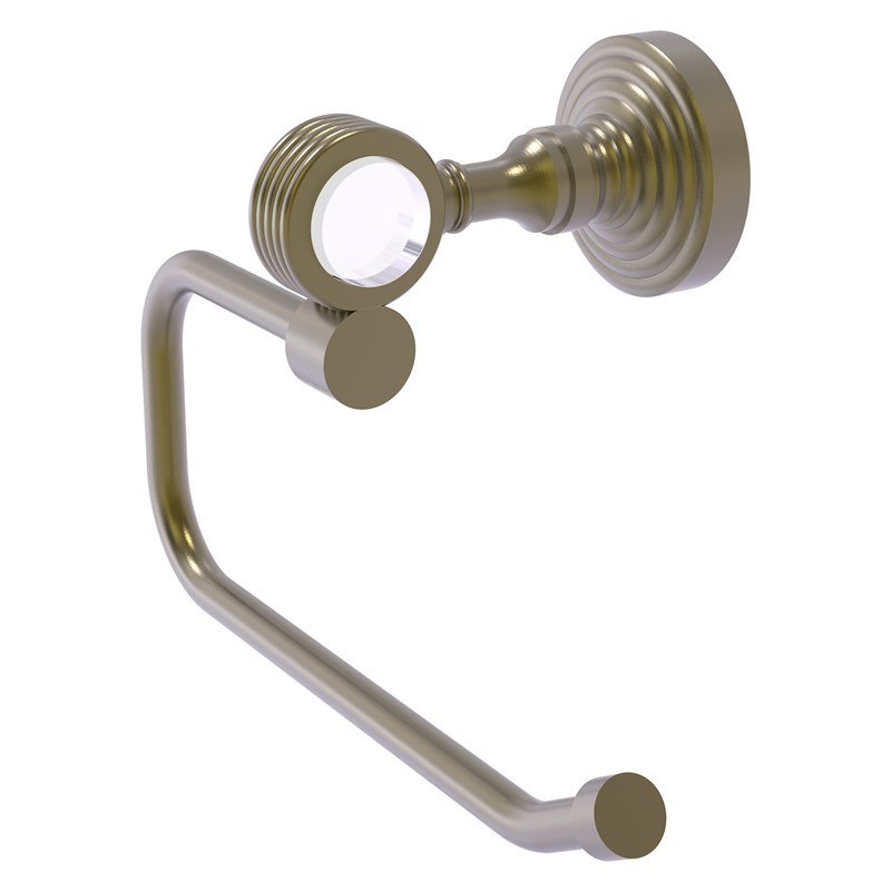 ALLIED BRASS PG-24EG PACIFIC GROVE 7 3/4 INCH EUROPEAN STYLE TOILET TISSUE HOLDER WITH GROOVED ACCENTS