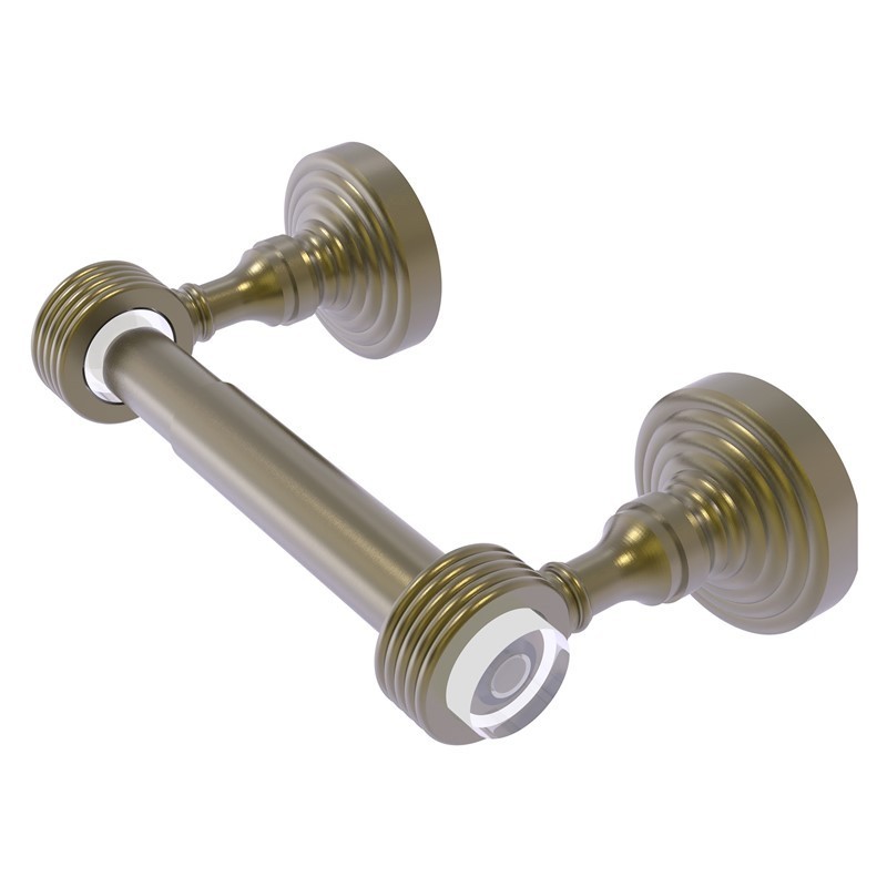 ALLIED BRASS PG-24G PACIFIC GROVE 7 3/4 INCH TWO POST TOILET PAPER HOLDER WITH GROOVED ACCENTS