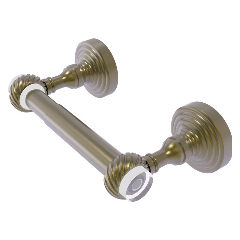 ALLIED BRASS PG-24T PACIFIC GROVE 7 3/4 INCH TWO POST TOILET PAPER HOLDER WITH TWISTED ACCENTS