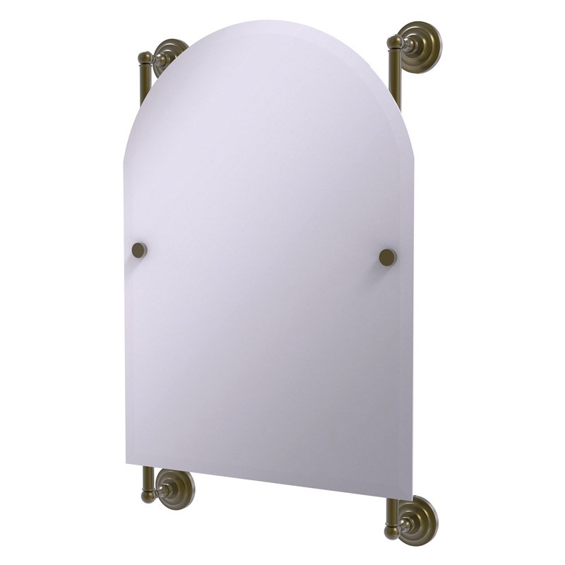 ALLIED BRASS PQN-27-94 PRESTIGE QUE-NEW 21 INCH ARCHED TOP FRAMELESS RAIL MOUNTED MIRROR