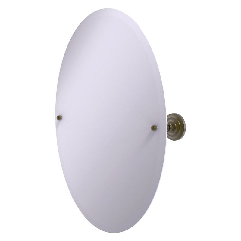 ALLIED BRASS PQN-91 PRESTIGE QUE-NEW 21 INCH FRAMELESS OVAL TILT MIRROR WITH BEVELED EDGE