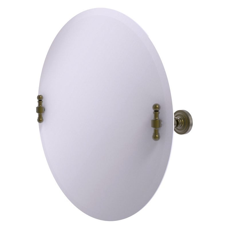 ALLIED BRASS RD-90 RETRO DOT 22 INCH FRAMELESS ROUND TILT MIRROR WITH BEVELED EDGE