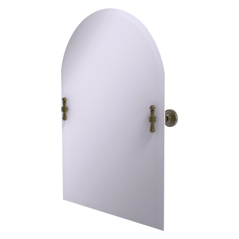 ALLIED BRASS RD-94 RETRO DOT 21 INCH FRAMELESS ARCHED TOP TILT MIRROR WITH BEVELED EDGE