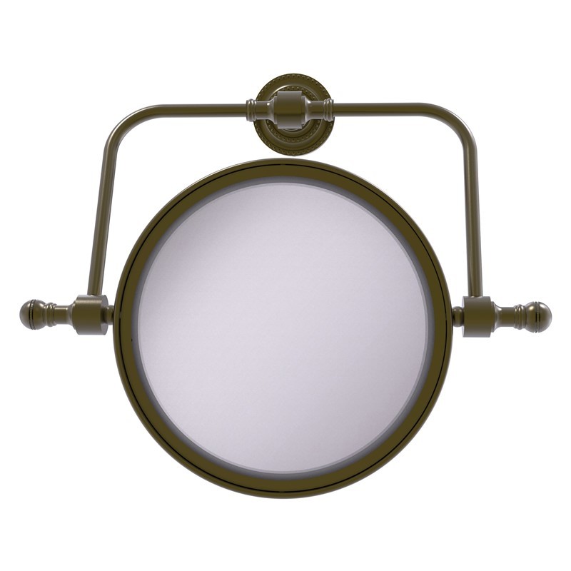 ALLIED BRASS RDM-4/2X RETRO DOT 8 INCH WALL MOUNTED SWIVEL MAKE-UP MIRROR WITH 2X MAGNIFICATION