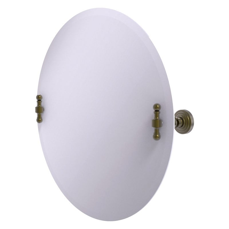 ALLIED BRASS RW-90 RETRO WAVE 22 INCH FRAMELESS ROUND TILT MIRROR WITH BEVELED EDGE