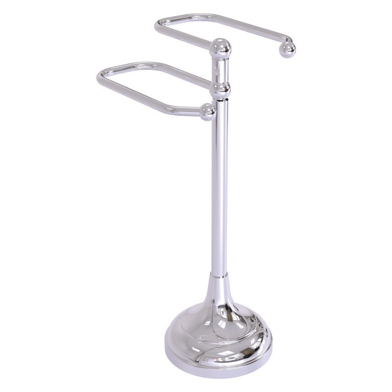 ALLIED BRASS TS-16 8 INCH FREE STANDING TWO ARM GUEST TOWEL HOLDER
