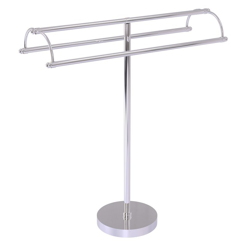 ALLIED BRASS TS-31 31 INCH FREE STANDING DOUBLE ARM TOWEL HOLDER