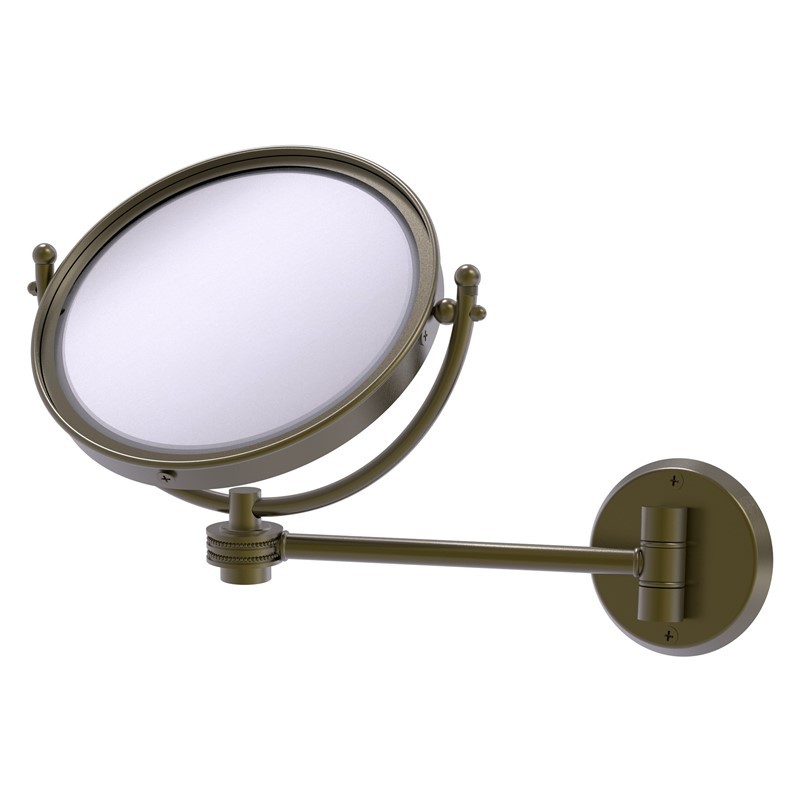 ALLIED BRASS WM-5D/2X 11 INCH WALL MOUNTED MAKE-UP MIRROR 2X MAGNIFICATION WITH DOTTED ACCENTS