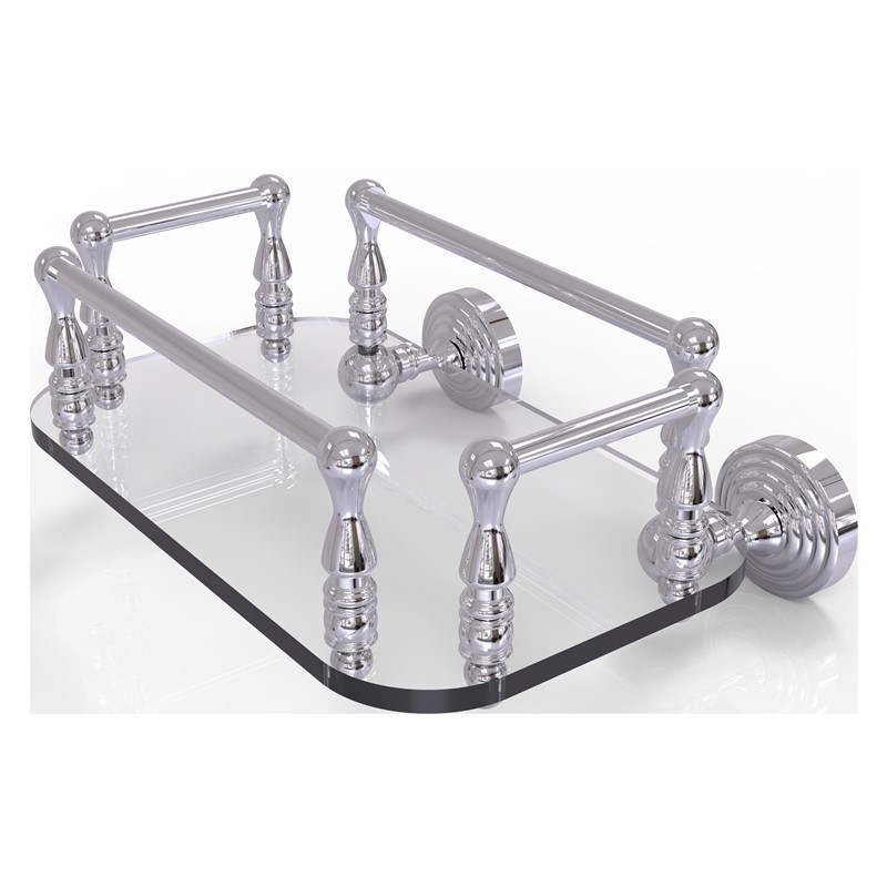 ALLIED BRASS WP-GT-6 WAVERLY PLACE 10 1/4 INCH WALL MOUNTED GLASS GUEST TOWEL TRAY