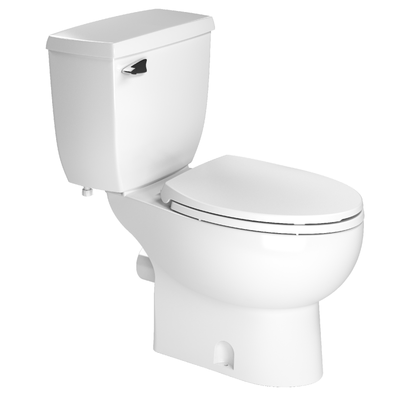 SANIFLO SFA 002_087_005 SANIPLUS MACERATOR ELONGATED TOILET BOWL KIT WITH 1.28 GPF INSULATED TANK AND 1/2 HP PUMP