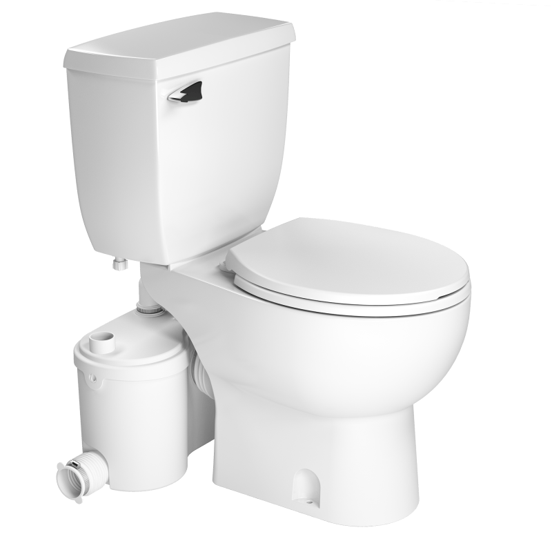SANIFLO SFA 013_083_005 SANIBEST PRO GRINDER ROUND TOILET BOWL KIT WITH 1.28 GPF INSULATED TANK AND 1 HP PUMP