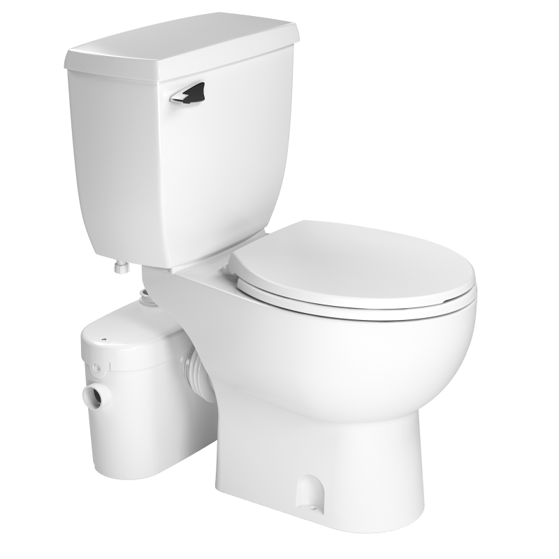 SANIFLO SFA 081_083_005 SANIACCESS 2 MACERATOR ROUND TOILET BOWL KIT WITH 1.28 GPF INSULATED TANK AND PUMP