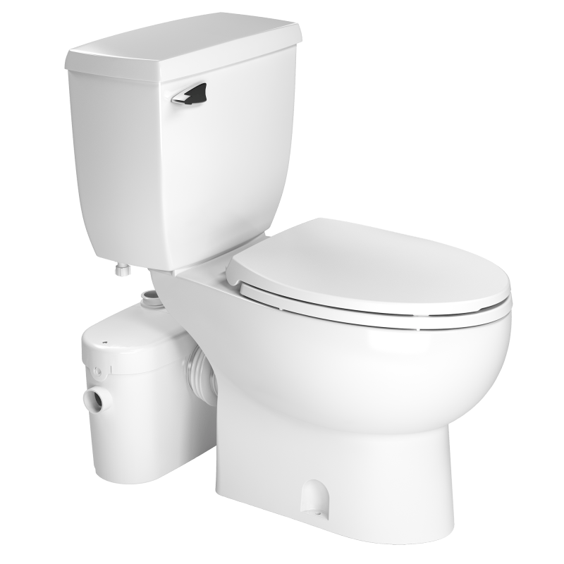 SANIFLO SFA 081_087_005 SANIACCESS 2 MACERATOR ELONGATED TOILET BOWL KIT WITH 1.28 GPF INSULATED TANK AND PUMP