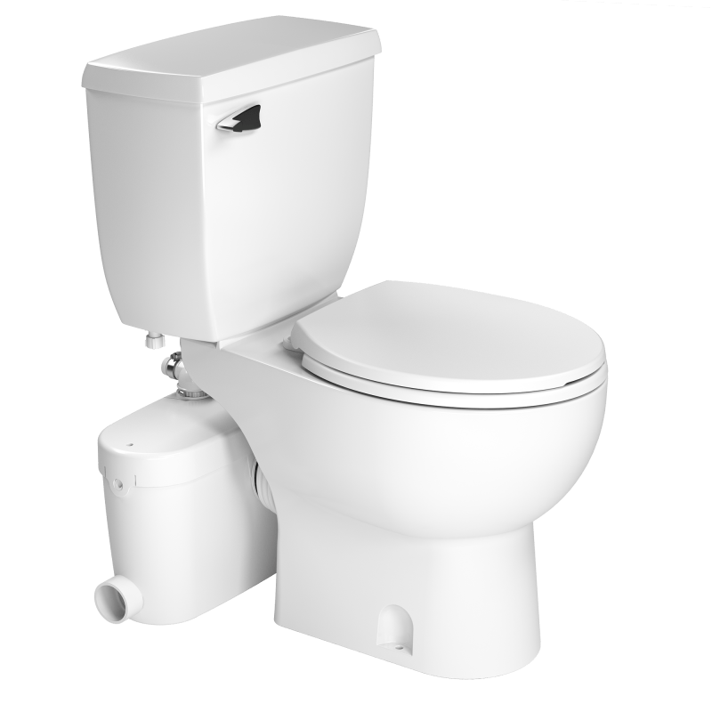 SANIFLO SFA 082_083_005 SANIACCESS 3 MACERATOR ROUND TOILET BOWL KIT WITH 1.28 GPF INSULATED TANK AND PUMP