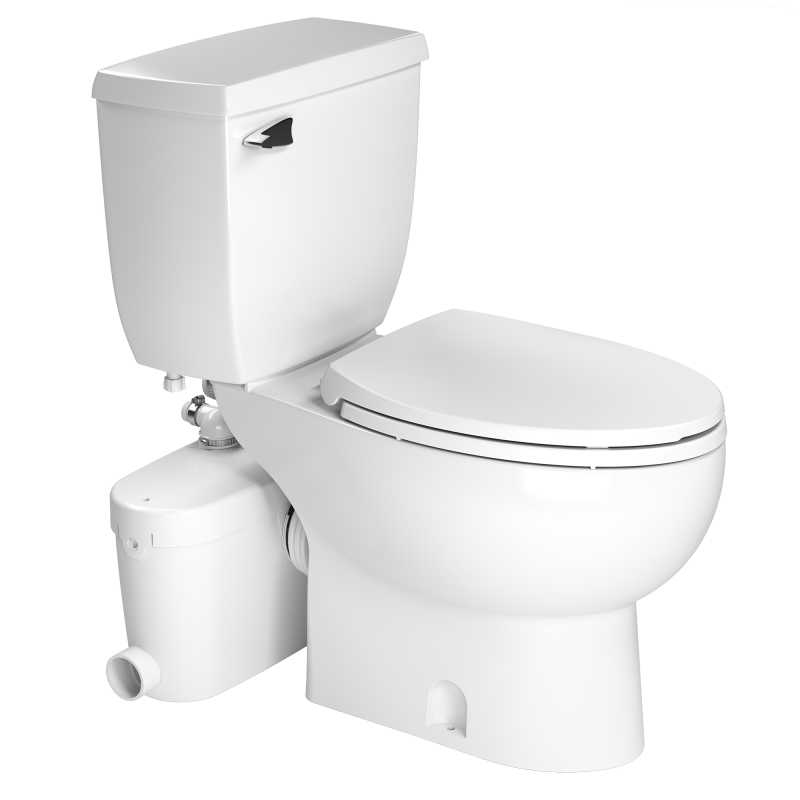 SANIFLO SFA 082_087_005 SANIACCESS 3 MACERATOR ELONGATED TOILET BOWL KIT WITH 1.28 GPF INSULATED TANK AND PUMP