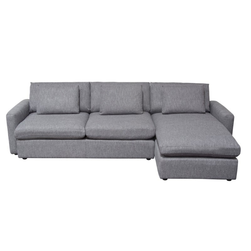 DIAMOND SOFA ARCADIAGR2PC ARCADIA 67 INCH 2PC REVERSIBLE CHAISE SECTIONAL WITH FEATHER DOWN SEATING IN GREY FABRIC