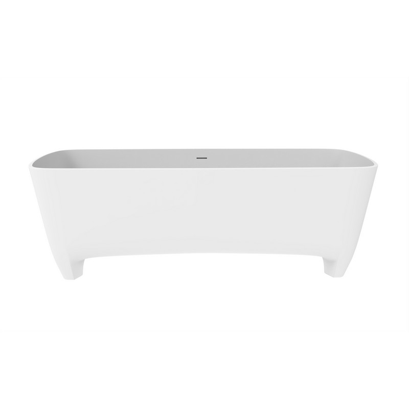 CASTELLO USA CB-GM-8005 CORONADO 70 7/8 INCH SOLID SURFACE FREESTANDING BATHTUB WITH DRAINER AND OVERFLOW