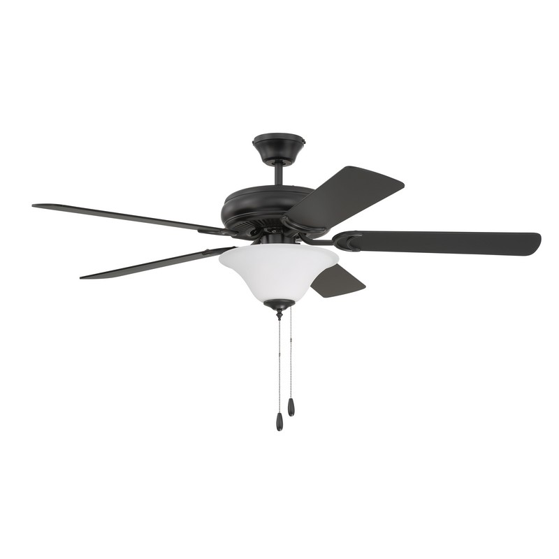 CRAFTMADE DCF52FB5C1W52 INCH 2 LIGHTS LED TRI-MOUNT CEILING FAN WITH BLADES INCLUDED - FLAT BLACK