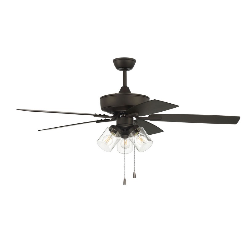 CRAFTMADE OP1045 PRO PLUS 52 INCH 3 LIGHTS DUAL MOUNT CEILING FAN WITH BLADES