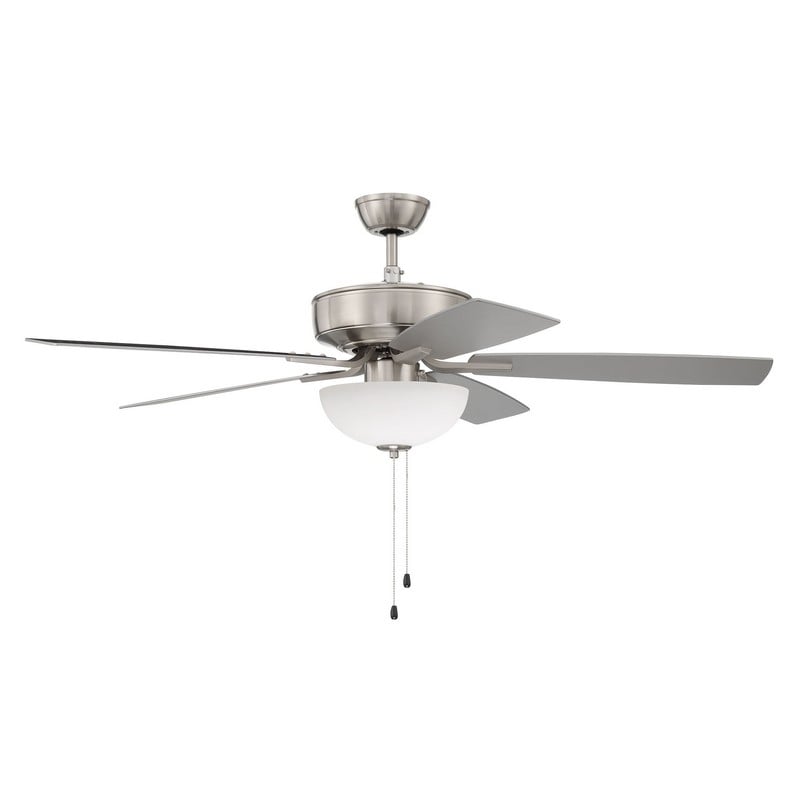 CRAFTMADE P211BNK5-52BNGW PRO PLUS 52 INCH 2 LIGHTS DUAL MOUNT CEILING FAN WITH BLADES - BRUSHED POLISHED NICKEL