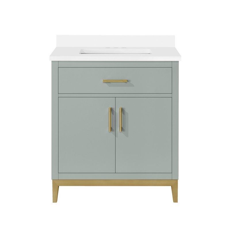 OVE DECORS 15VVA-LUDO30-YJ LUDO 30 INCH UNDERMOUNT SINGLE SINK BATHROOM VANITY WITH WHITE ENGINEERED MARBLE TOP