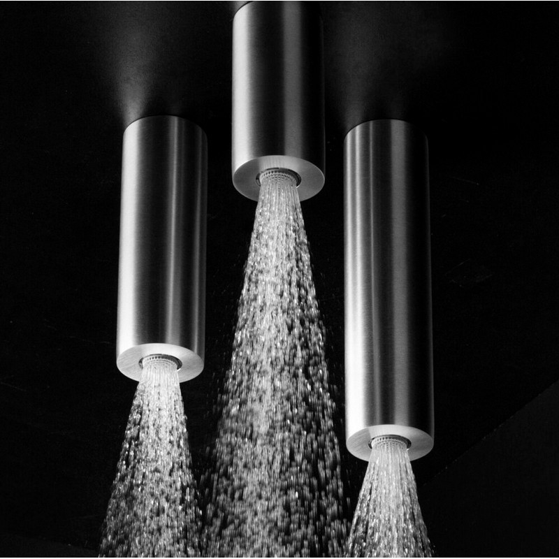 RAIN THERAPY PS ZI-32004 TUBE 2 INCH CEILING MOUNTED ROUND TRIO OF RAINFALL SHOWER HEAD