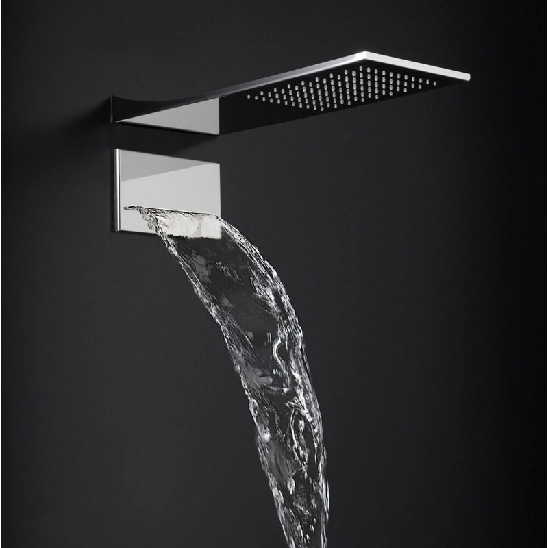 RAIN THERAPY PS ZI-33052 EVONE 20 INCH OVERHEAD WALL MOUNTED RAINFALL 8 INCH WIDE SHOWER HEAD