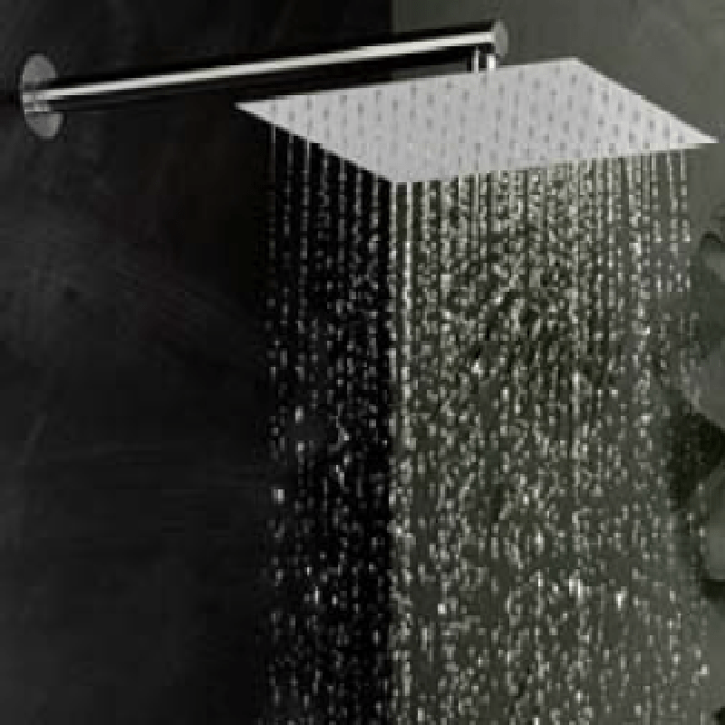 RAIN THERAPY RT PS ZI-36501 8 INCH WALL MOUNTED SQUARE SHOWER HEAD WITH 12 INCH SHOWER ARM