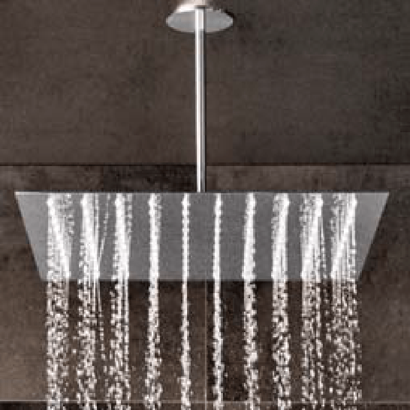 RAIN THERAPY RT PS ZI-37501 8 INCH WALL MOUNTED SQUARE SHOWER HEAD WITH 10 INCH SHOWER ARM