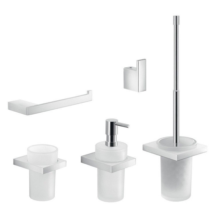 GEDY LZ1126 LANZAROTE WALL MOUNTED CHROME HARDWARE ACCESSORY SET