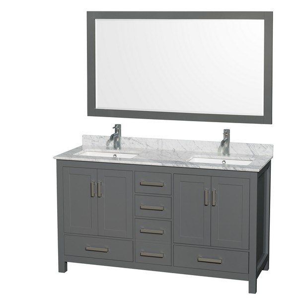 White Carrara Marble, 60 Bathroom Vanity Top Single Sink