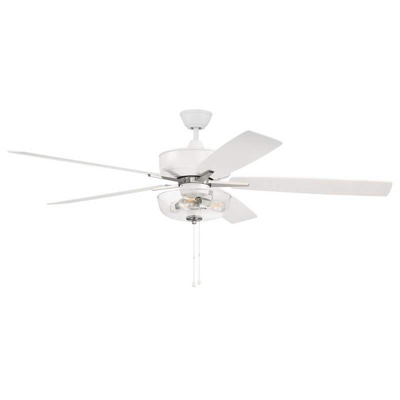 CRAFTMADE S1015-60WWOK SUPER PRO 60 INCH 3 LIGHTS LED DUAL MOUNT CEILING FAN WITH BLADES INCLUDED