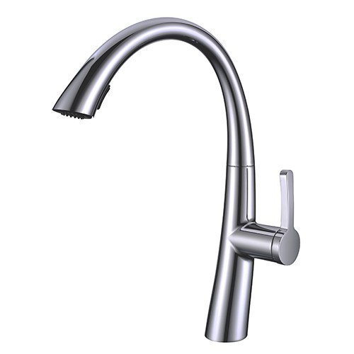 DAKOTA SINKS DSF-16KPO00 SIGNATURE 16 INCH SINGLE HOLE PULL-DOWN PRE-RINSE KITCHEN FAUCET WITH 2 FUNCTION SPRAY HEAD AND STAINLESS STEEL BRAIDED HOSE