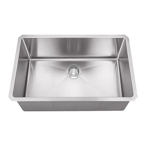 DAKOTA SINKS GSM-2718 BUILDERS GENESIS SERIES 27 INCH SINGLE BOWL UNDERMOUNT STAINLESS STEEL KITCHEN SINK - BRUSHED NICKEL