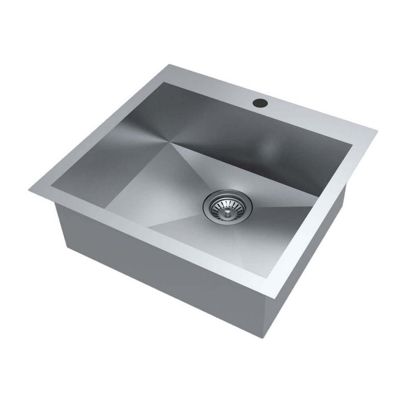 FINE FIXTURES S706S2 25 1/8 INCH DROP-IN SINGLE BOWL 18 GAUGE STAINLESS STEEL KITCHEN SINK - STAINLESS STEEL
