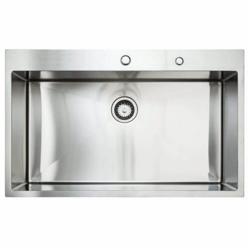 FINE FIXTURES S754S2 36 INCH DROP-IN SINGLE BOWL 18 GAUGE STAINLESS STEEL KITCHEN SINK - STAINLESS STEEL