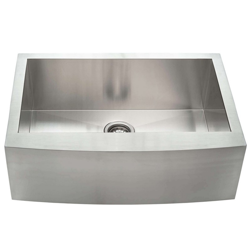 FINE FIXTURES S801 30 INCH APRON FRONT SINGLE BOWL 16 GAUGE STAINLESS STEEL KITCHEN SINK - STAINLESS STEEL