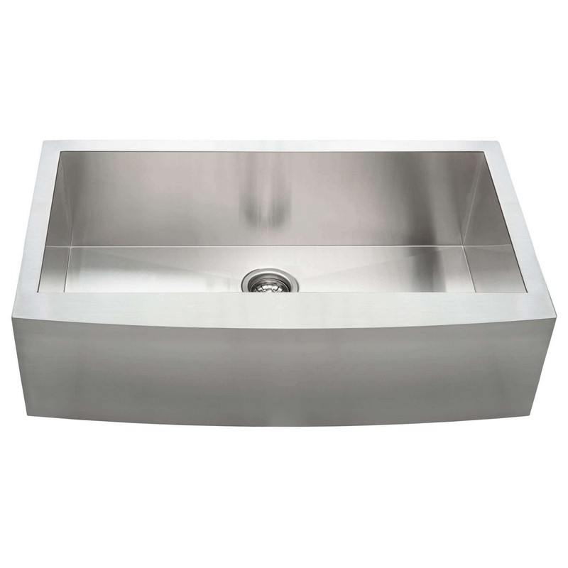 FINE FIXTURES S802 36 INCH APRON FRONT SINGLE BOWL 16 GAUGE STAINLESS STEEL KITCHEN SINK - STAINLESS STEEL