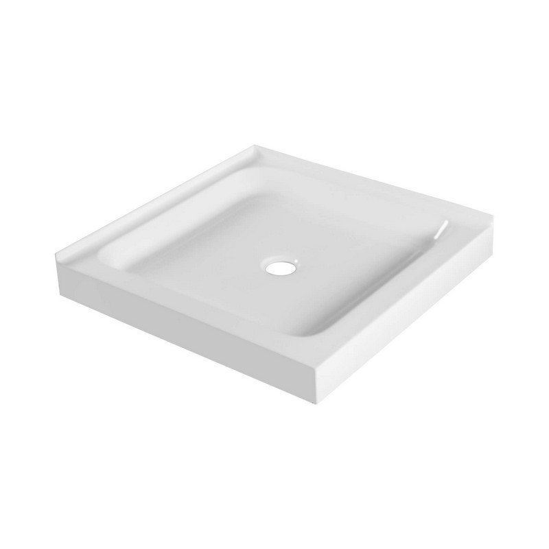 FINE FIXTURES SBA3232W 32 X 32 INCH DOUBLE THRESHOLD ACRYLIC SQUARE SHOWER BASE - WHITE