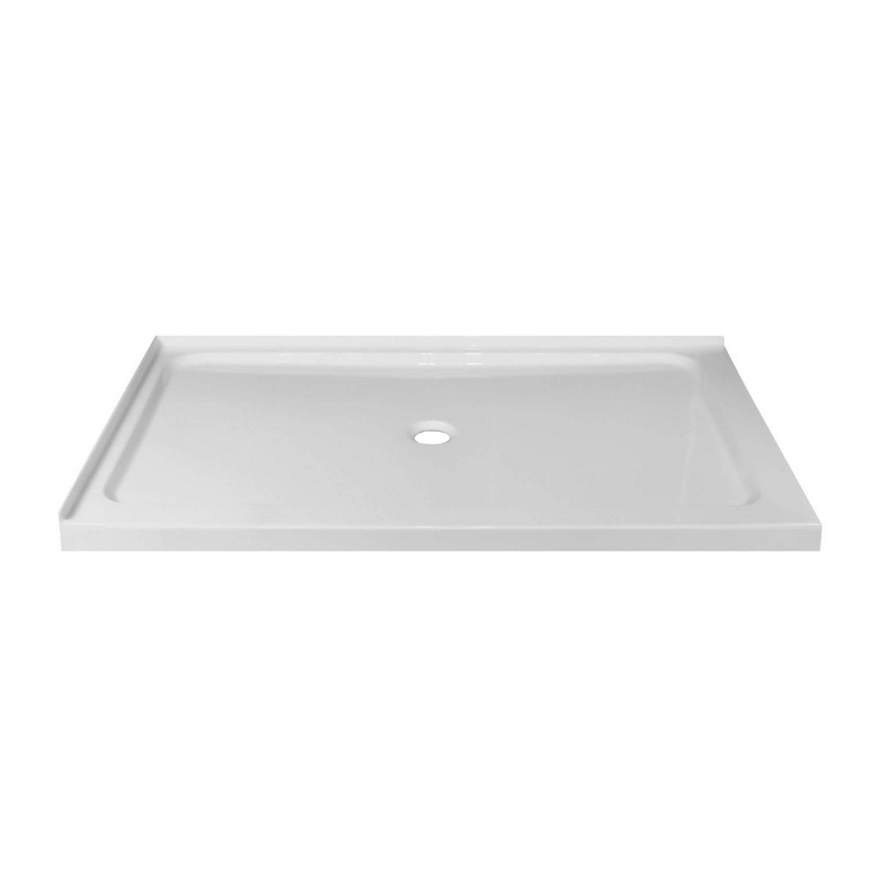 FINE FIXTURES SBA6036W 60 X 36 INCH DOUBLE THRESHOLD ACRYLIC SQUARE SHOWER BASE