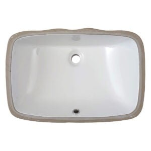 DAKOTA SINKS US-2013W BUILDERS UNIVERSAL SERIES 21 7/8 INCH PORCELAIN RECTANGLE UNDERMOUNT BATHROOM SINK - WHITE