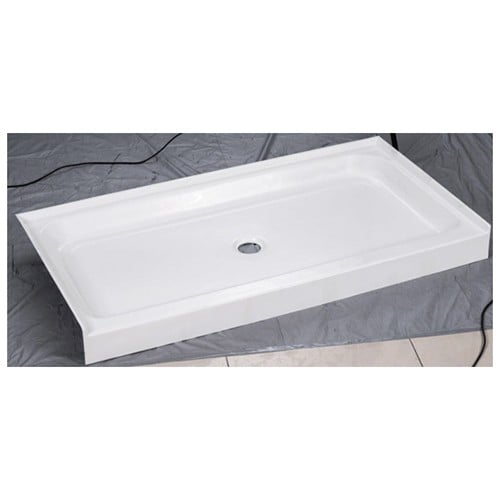 DAKOTA SINKS USB-ASB6036CTF-W COMMERCIAL 60 INCH ACRYLIC SHOWER BASE WITH CENTER DRAIN - WHITE