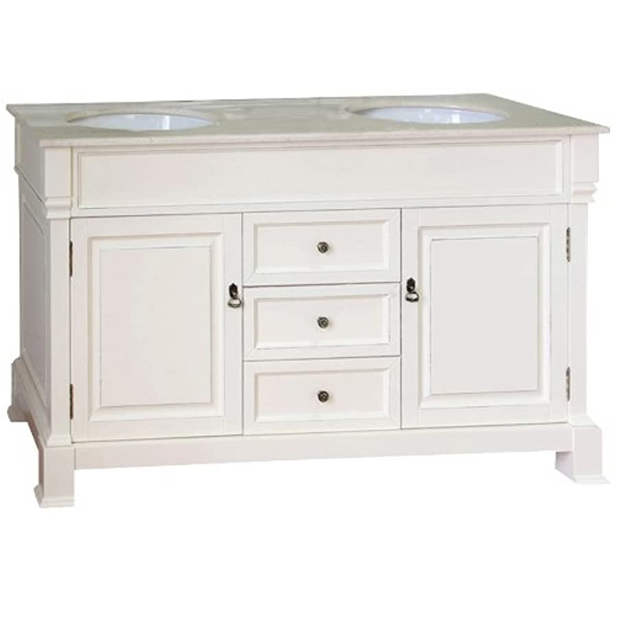 BELLATERRA HOME 205060-D-CR 60 INCH DOUBLE SINK VANITY-WOOD-CREAM WHITE