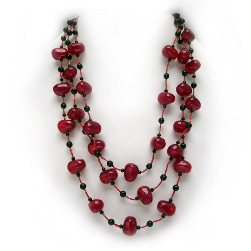 DESIGN TOSCANO EE96902 AWASH IN CRIMSON JEWELRY ENSEMBLE EARRINGS NECKLACE