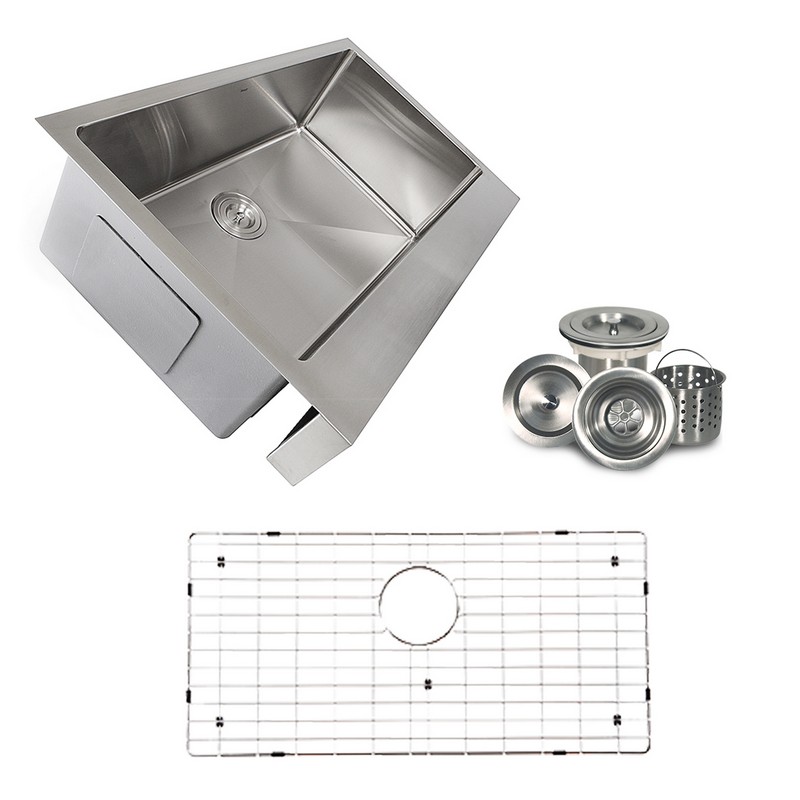 NANTUCKET EZAPRON33-5.5 PRO SERIES 33 INCH SINGLE BOWL UNDERMOUNT STAINLESS STEEL KITCHEN SINK WITH 5-1/2 INCH APRON FRONT