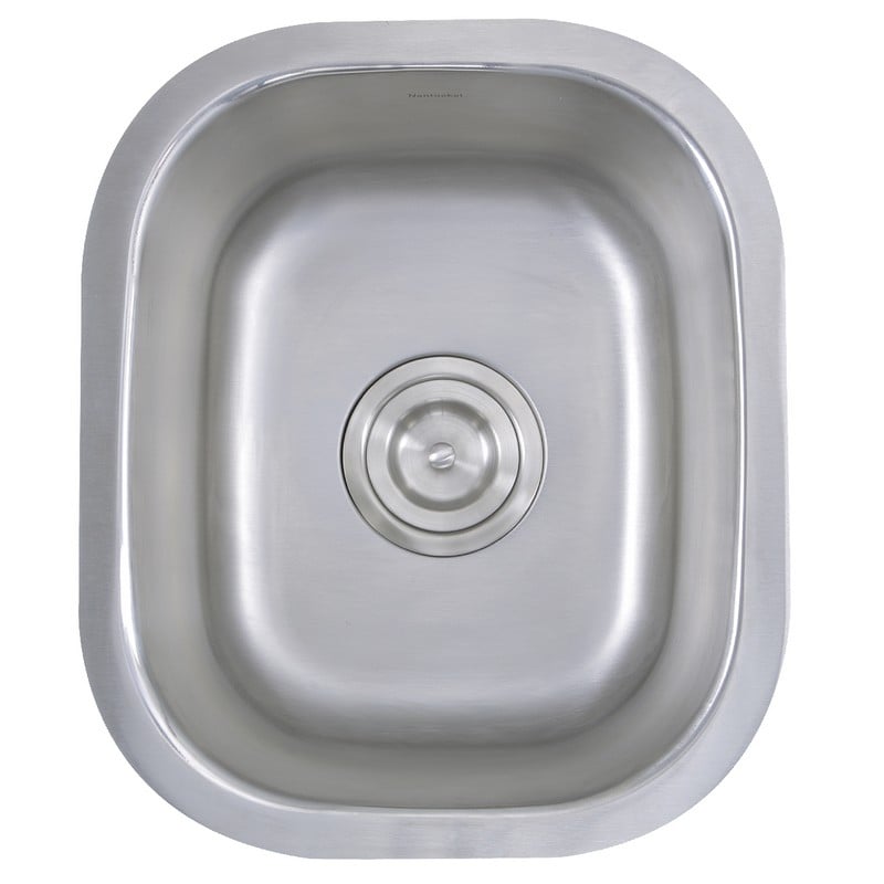 NANTUCKET SINKS NS1512 15 INCH RECTANGLE UNDERMOUNT STAINLESS STEEL BAR/PREP SINK