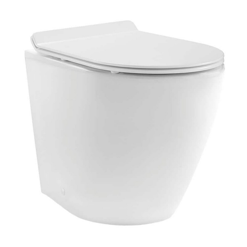 SWISS MADISON SM-WK514-01C ST.TROPEZ 14 3/8 INCH BACK TO WALL CONCEALED TANK ELONGATED TOILET BOWL BUNDLE - GLOSSY WHITE