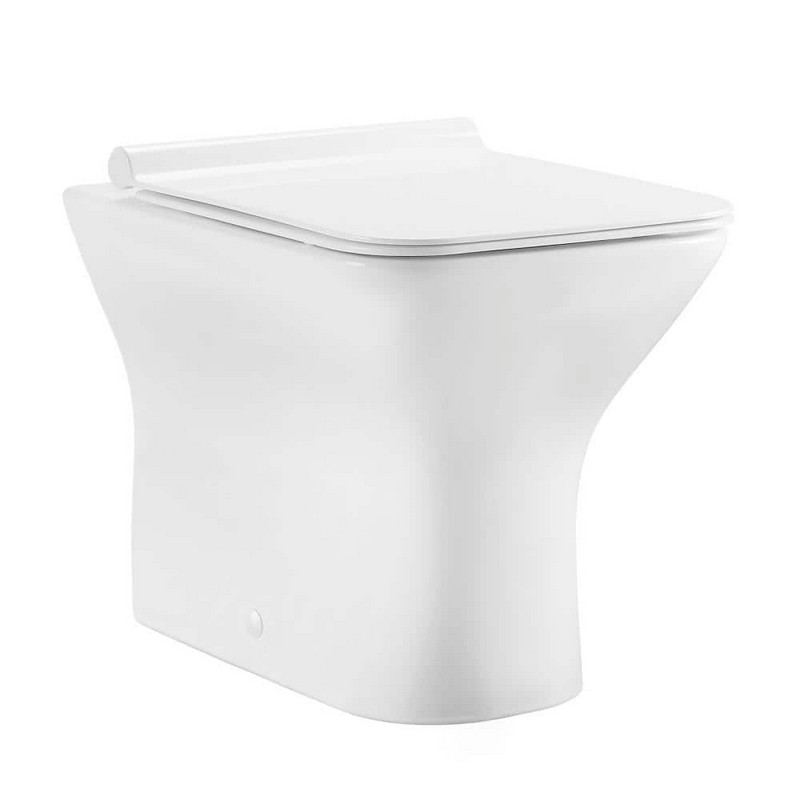 SWISS MADISON SM-WK530-01C CARRE 14 5/8 INCH SQUARE BACK TO WALL TOILET BOWL BUNDLE - GLOSSY WHITE