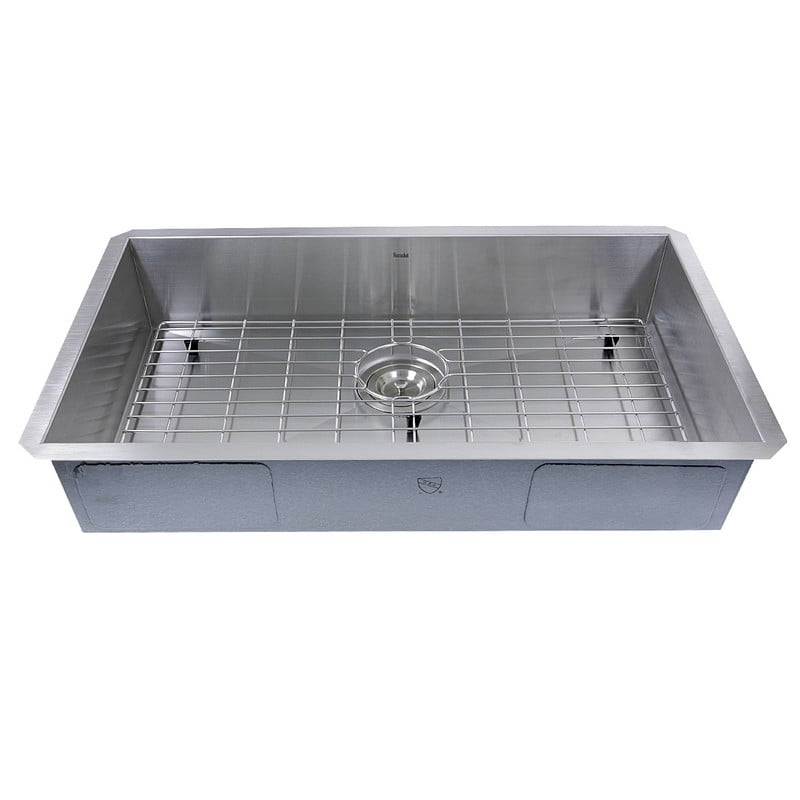 NANTUCKET SINKS SS-PRO-ZR3018-5.5 30 INCH SINGLE BOWL ZERO RADIUS ADA STAINLESS STEEL KITCHEN SINK