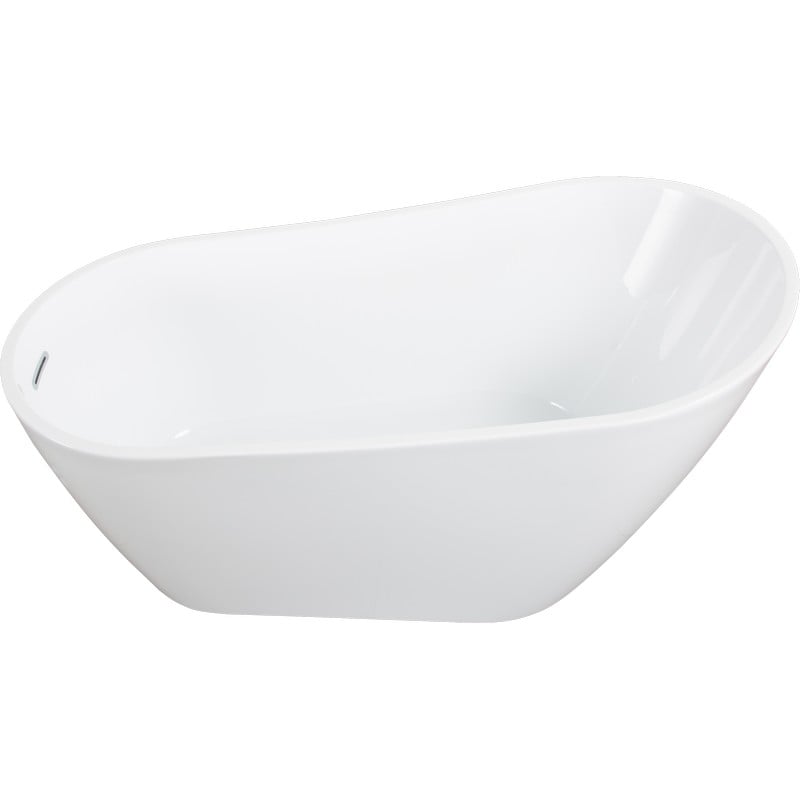 BATHIN W157367102 63 X 31 1/2 INCH ACRYLIC ALCOVE FREESTANDING SOAKING BATHTUB - WHITE